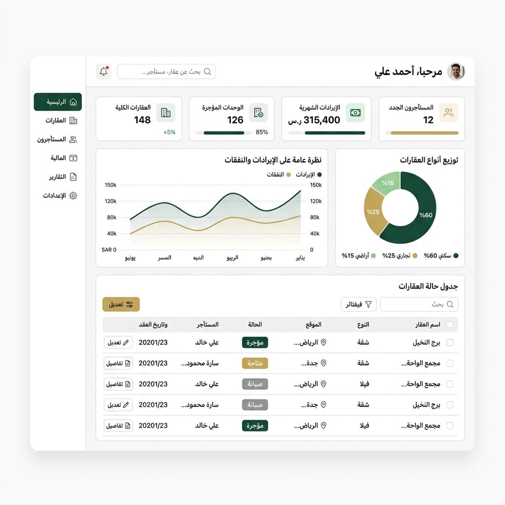 لوحة تحكم أملاك بلس